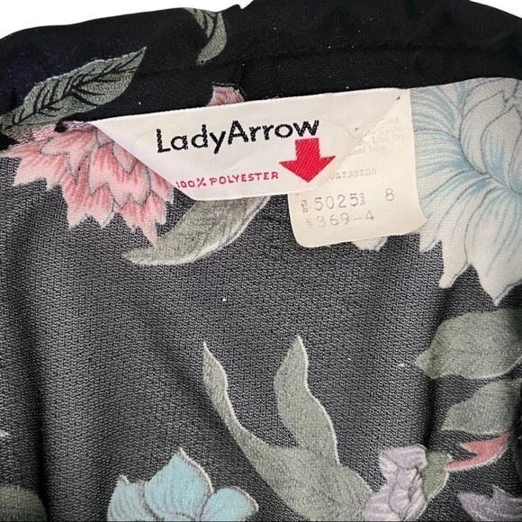 Vintage Sheer blouse 70s Lady Arrow floral‎ Top blouse - Picture 5 of 6